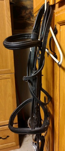 Black leather english dressage - black,